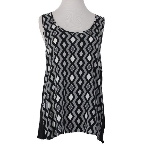 Apt 9 Tops - Apt 9 Top $30 Sz S Black White Round Neck Sleeveless 100% Rayon Top